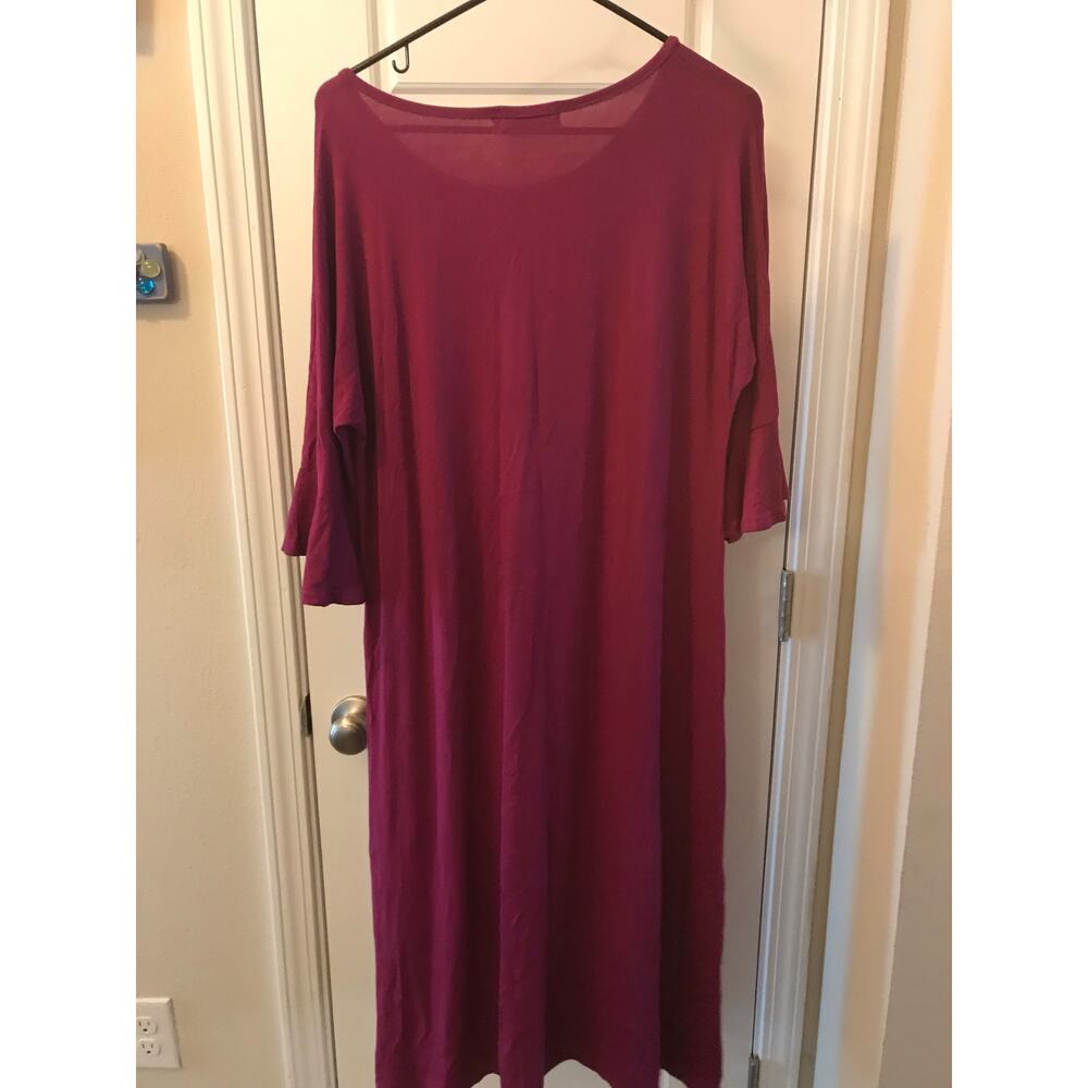 Sign Here Women’s M/L plum Dress with a ruffle sleeve